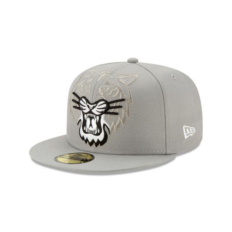 MLB Detroit Tigers Logo Elements Tonal 59Fifty Fitted (WJJ5262) - Grey New Era Caps